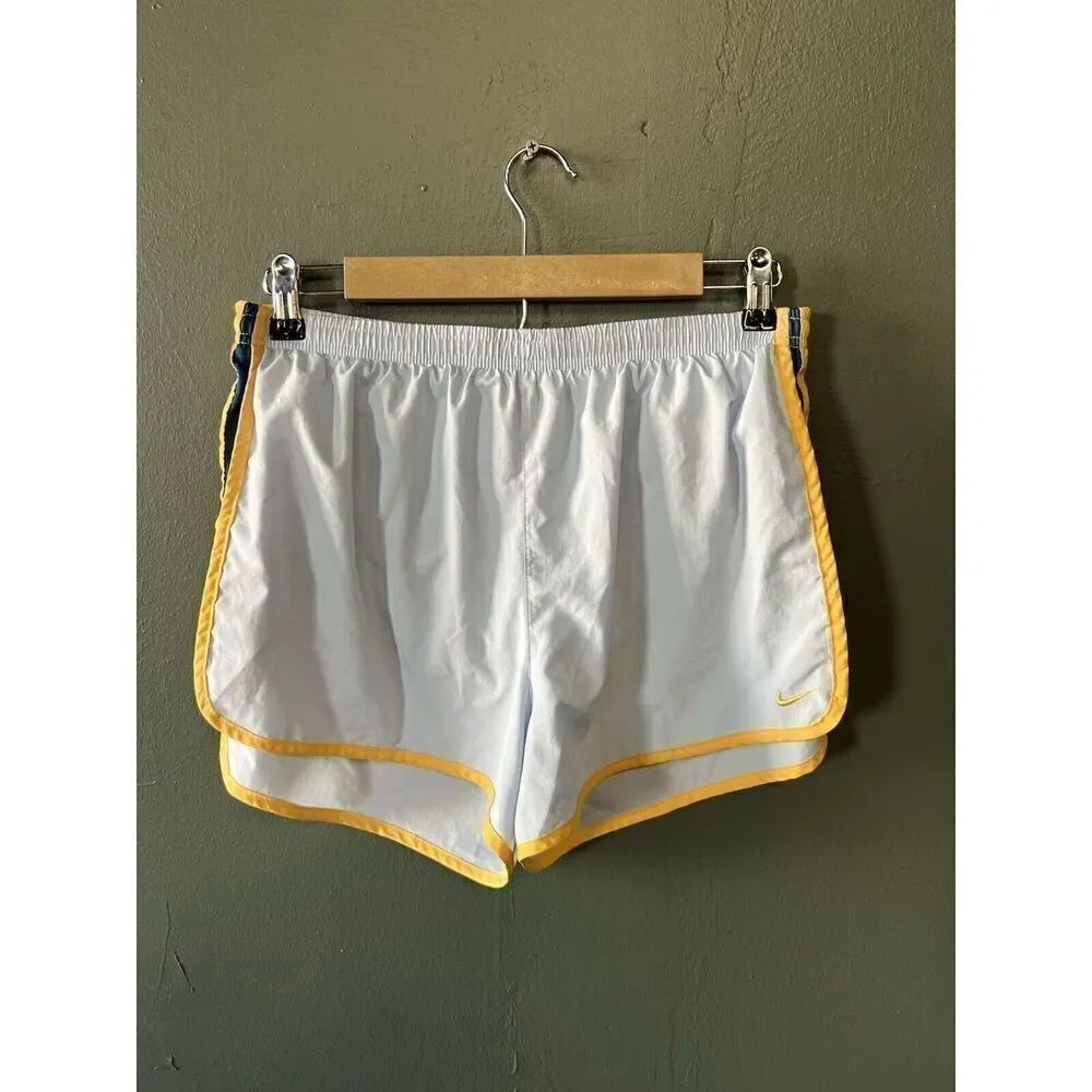 Nike Womens Blue Athletic Lined Running Shorts Size Large Dri-Fit